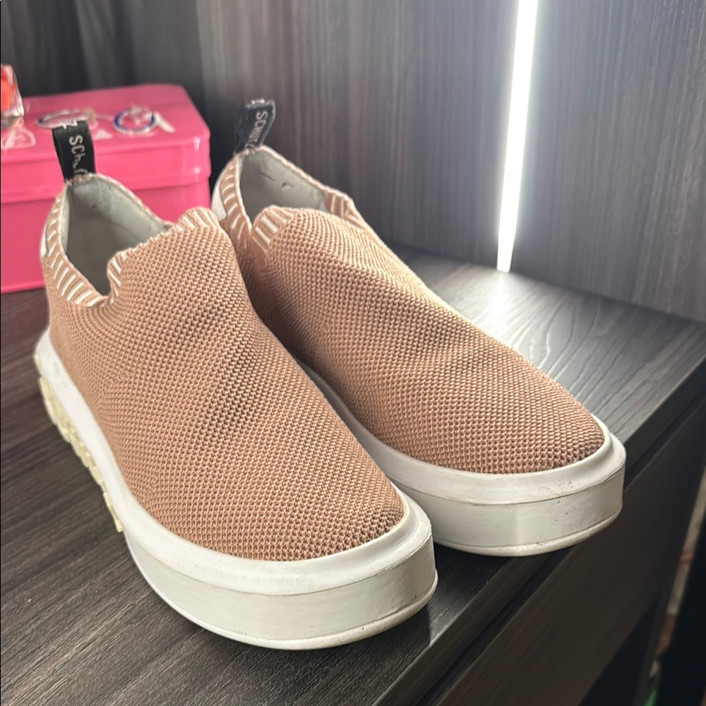 SCHUTZ Beige Slip-On Sneakers with White Accents